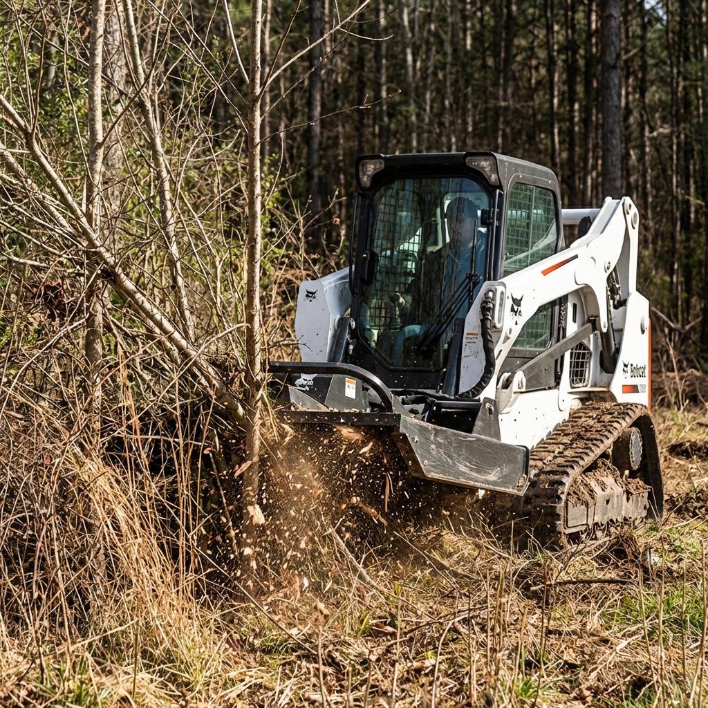 Heavy-duty brush hogging equipment clearing overgrown fields and pastures in Detroit Metro, Michigan